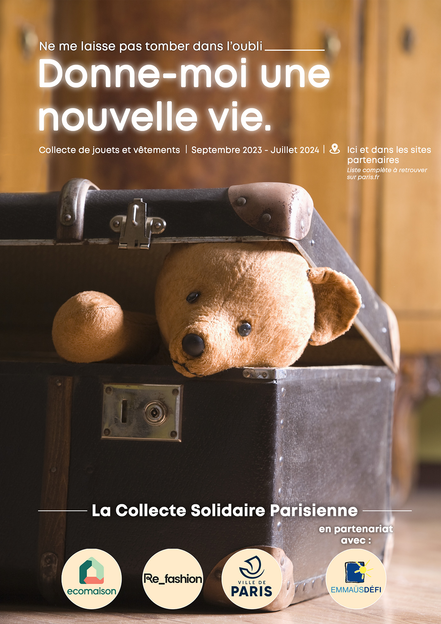 Collecte solidaire parisienne pour les jouets, vêtements, linge de maison et chaussures usagés