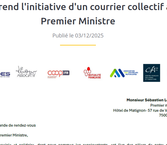 ESS France prend l'initiative d'un courrier collectif adressé au Premier Ministre
