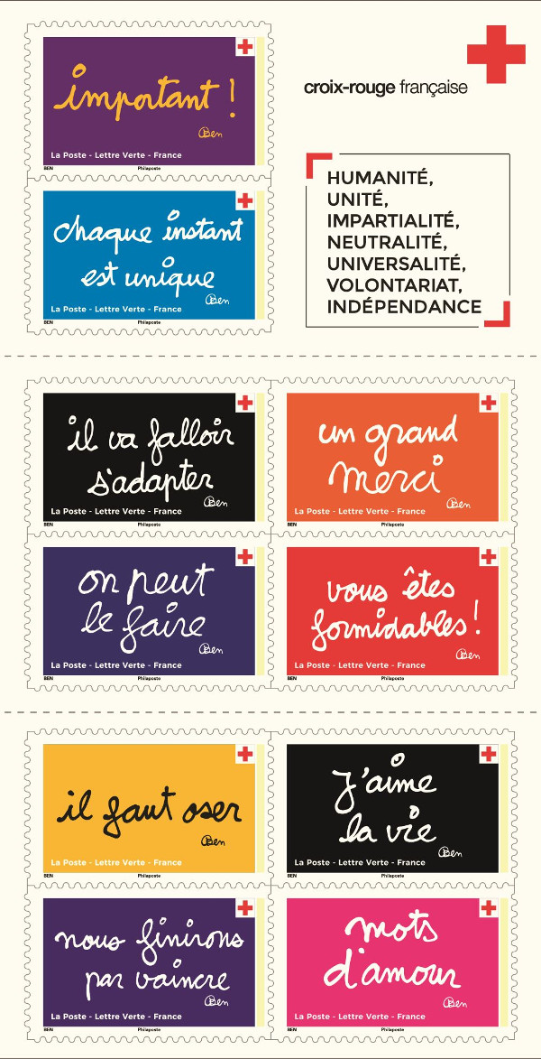 Un carnet de timbres pour la Croix-Rouge française - ESS et